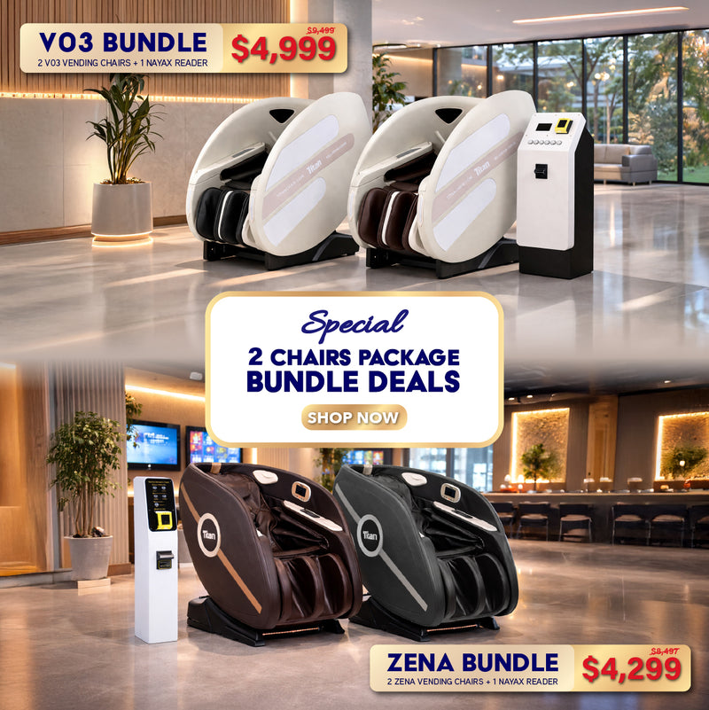 Special 2 Chairs Package Bundle Deals Save Big with All-in-one Vending Massage Chair packages - Shop Now