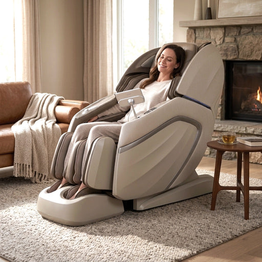 Osaki Titan Emperor II 4d massage chair in a premium home theater room setting, showcasing the best massage chair features including full body air compression and luxury zero gravity recline.