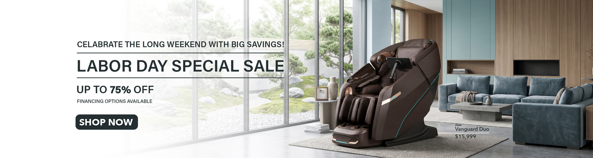 celabrate the long weekend with big savings! Labor Day Special Sale - upto 75% off - financing options available