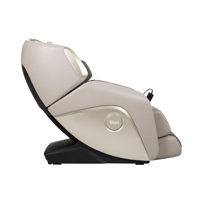 Titan Elite 3D Massage Chair - Taupe color Side Angled view